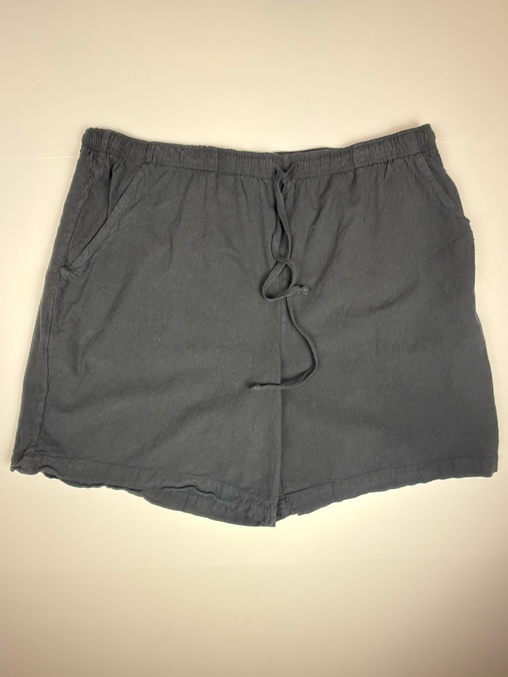 Kim Rogers Black Cotton Women's Elastic Drawstring Waist Shorts Size 2X